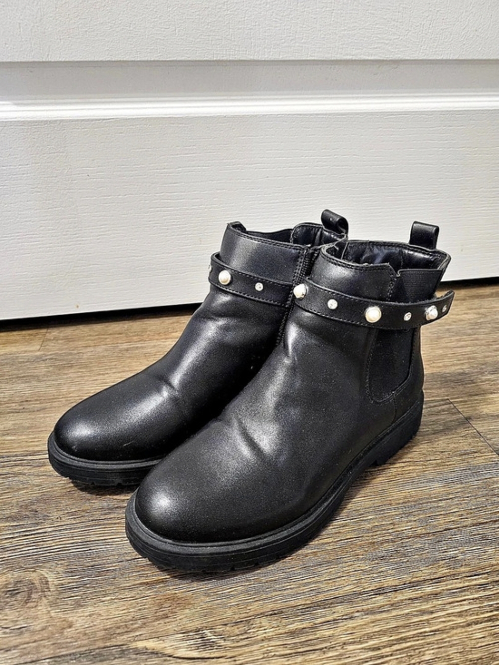 Marc Fisher Kids Black Studded Boots US 12.5